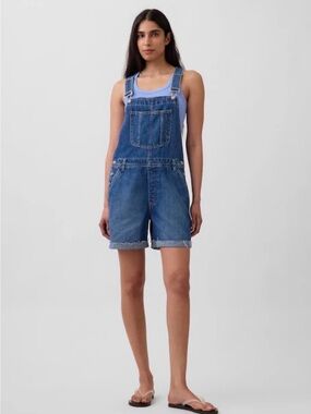 GAP Girls Teen Denim Shortalls Sz XXL Medium Indigo Wash Back To School